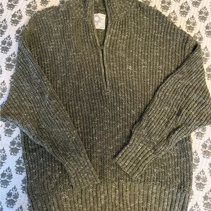 Aerie OFFLINE Oversized Half Zip Green Sweater